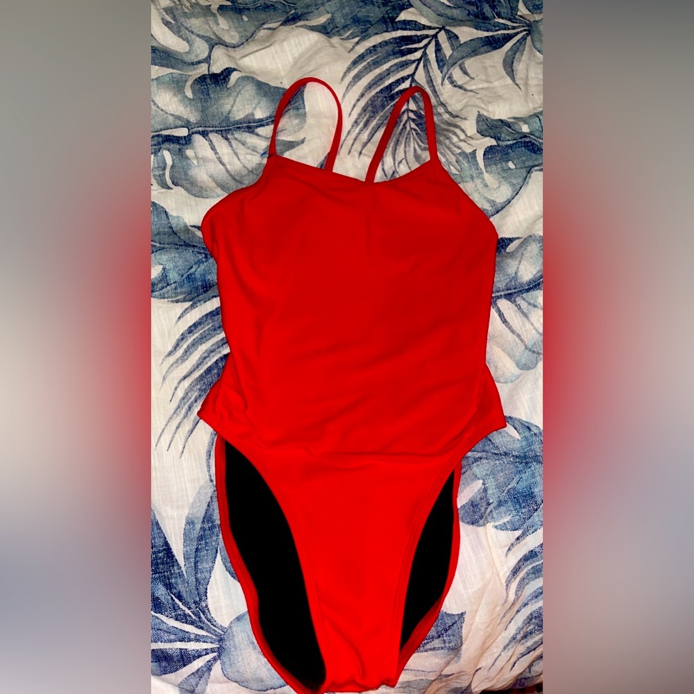Red Jolyn practice suit size 30 Devon swim onesie
